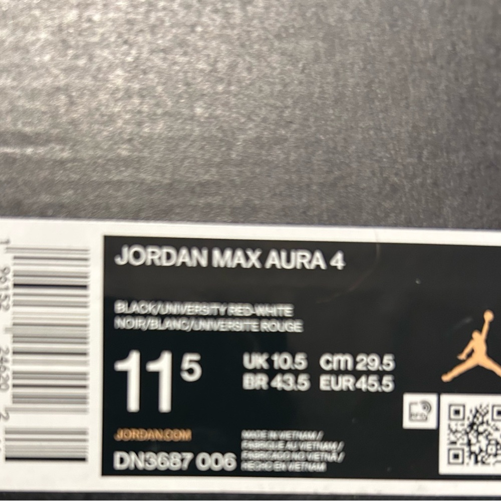 Jordan Max Aura 4 in Black, Red, and White - Picture 2 of 8